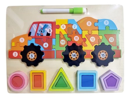 ليجو الارقام على شكل شاحنة مع لوح