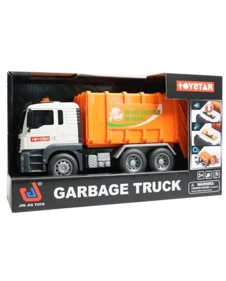 شاحنة قمامة مع اضواء تعمل بالبطاريات